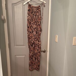 Topshop Black and Tan Wide Leg Pants